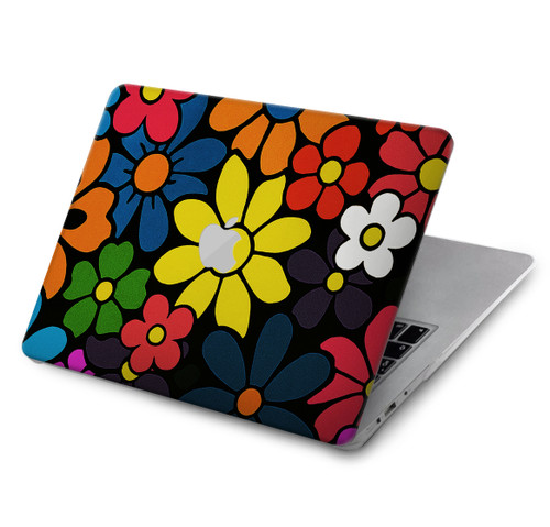 S4043 Colorful Flowers Cartoon Hard Case For MacBook Air 13″ (2022,2025) - A2681, A3113, A3240