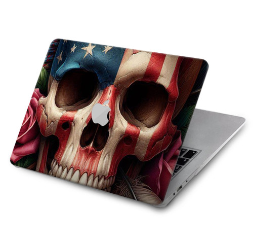 S4015 Skull American Flag Hard Case For MacBook Pro Retina 13″ - A1425, A1502