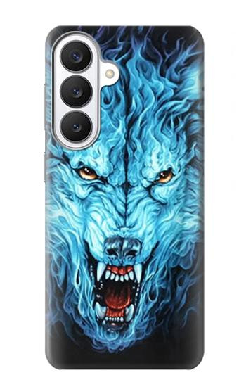 S0752 Blue Fire Grim Wolf Case For Samsung Galaxy S26
