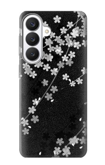 S2544 Japanese Kimono Style Black Flower Pattern Case For Samsung Galaxy S26