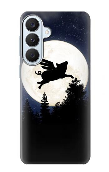 S3289 Flying Pig Full Moon Night Case For Samsung Galaxy S26 Plus