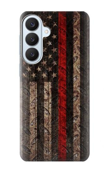 S3804 Fire Fighter Metal Red Line Flag Graphic Case For Samsung Galaxy S26 Plus