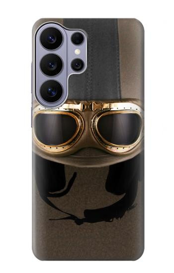 S2645 Vintage Brown Goggles Motorcycle Helmet Case For Samsung Galaxy S26 Ultra