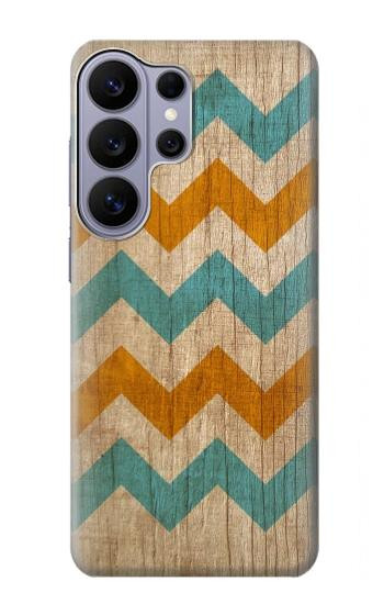 S3033 Vintage Wood Chevron Graphic Printed Case For Samsung Galaxy S26 Ultra