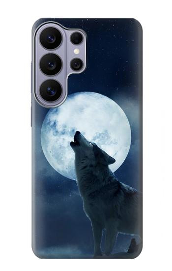 S3693 Grim White Wolf Full Moon Case For Samsung Galaxy S26 Ultra