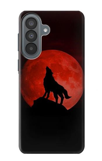 S2955 Wolf Howling Red Moon Case For Samsung Galaxy A37