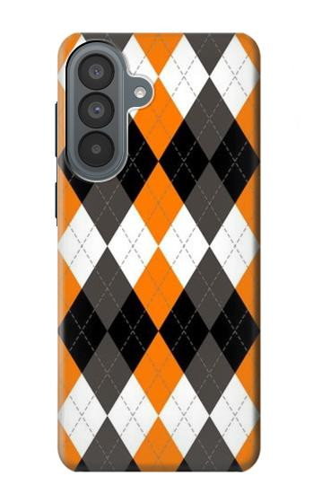 S3421 Black Orange White Argyle Plaid Case For Samsung Galaxy A37
