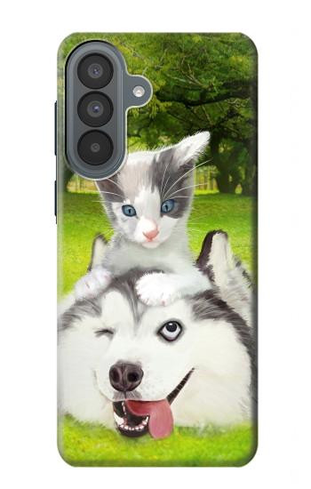 S3795 Kitten Cat Playful Siberian Husky Dog Paint Case For Samsung Galaxy A37