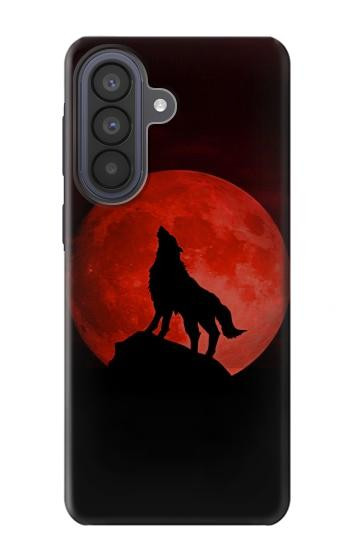 S2955 Wolf Howling Red Moon Case For Samsung Galaxy A57