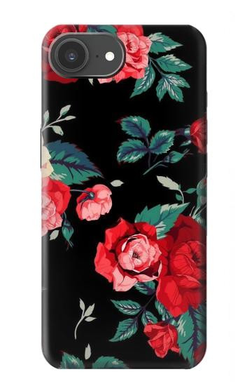 S3112 Rose Floral Pattern Black Case For iPhone 17e