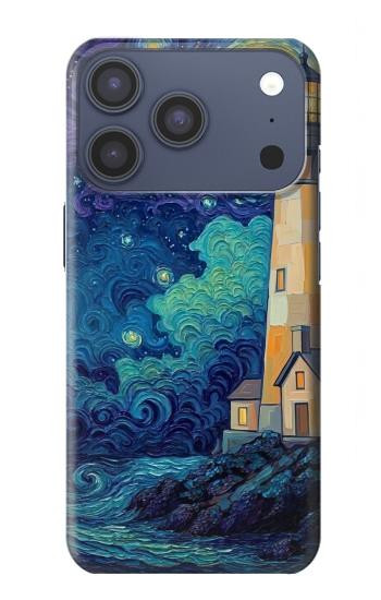 S4092 Moonlit Lighthouse Coastal Painting Case For iPhone 17 Pro, 18 Pro