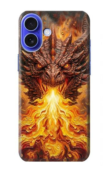 S4090 Epic Fire Dragon Fantasy Illustration Case For iPhone 16