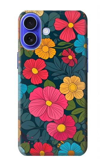 S4105 Vibrant Colorful Floral Pattern Case For iPhone 16
