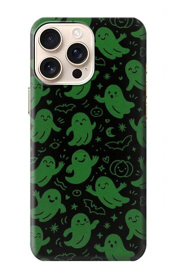 S4087 Cute Green Ghost Cartoon Pattern Case For iPhone 16 pro