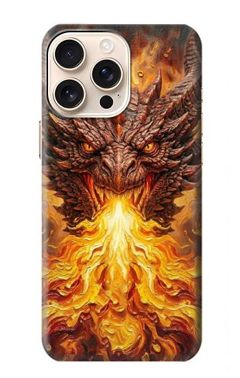 S4090 Epic Fire Dragon Fantasy Illustration Case For iPhone 16 pro