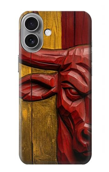S4098 Span Bull Carved Artwork Case For iPhone 16 plus