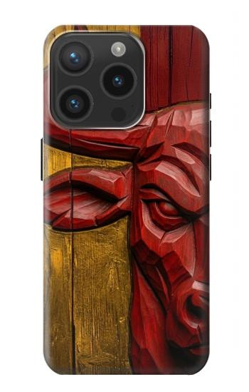 S4098 Span Bull Carved Artwork Case For iPhone 15 Pro