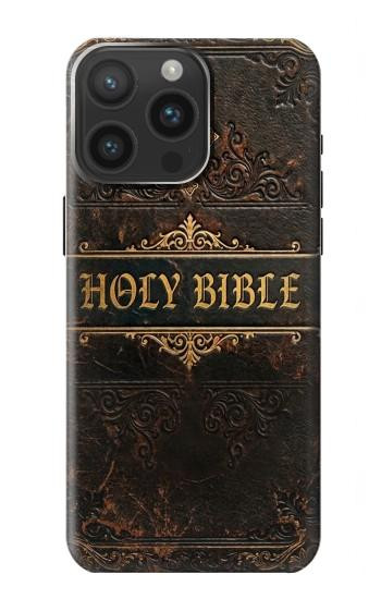S4109 Vintage Antique Bible Book Cover Art Case For iPhone 15 Pro Max