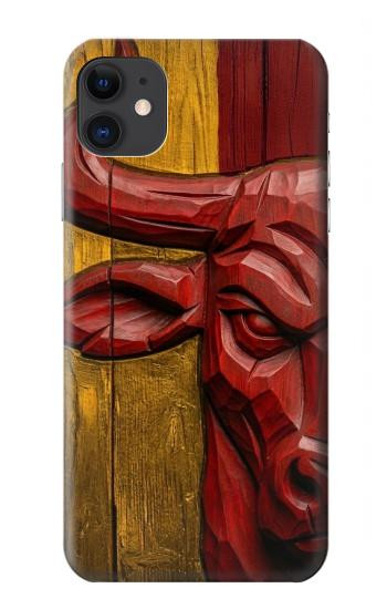 S4098 Span Bull Carved Artwork Case For iPhone 11