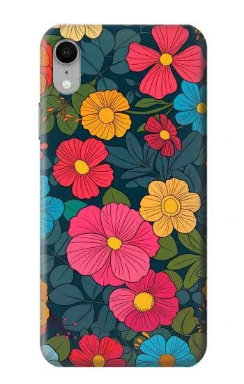 S4105 Vibrant Colorful Floral Pattern Case For iPhone XR