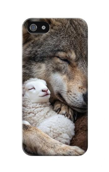 S4089 Gentle Wolf And Lamb Friendship Art Case For iPhone 5 5S SE