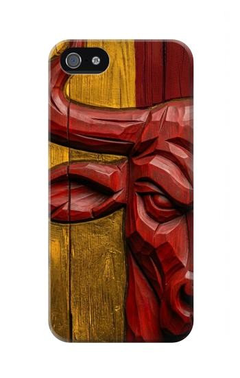 S4098 Span Bull Carved Artwork Case For iPhone 5 5S SE