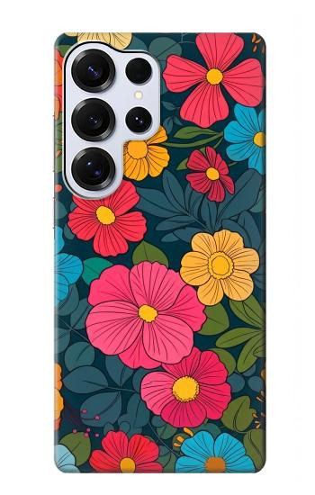 S4105 Vibrant Colorful Floral Pattern Case For Samsung Galaxy S25 Ultra
