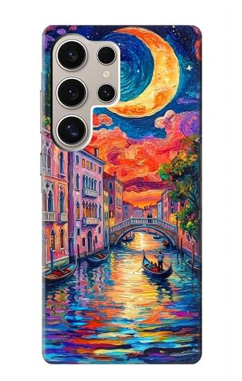 S4083 Colorful Painting Moonlit Venice City Case For Samsung Galaxy S24 Ultra