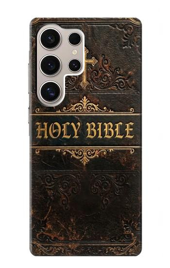 S4109 Vintage Antique Bible Book Cover Art Case For Samsung Galaxy S24 Ultra