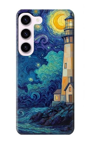 S4092 Moonlit Lighthouse Coastal Painting Case For Samsung Galaxy S23
