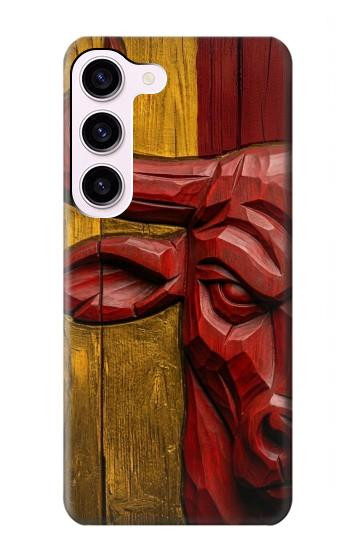 S4098 Span Bull Carved Artwork Case For Samsung Galaxy S23