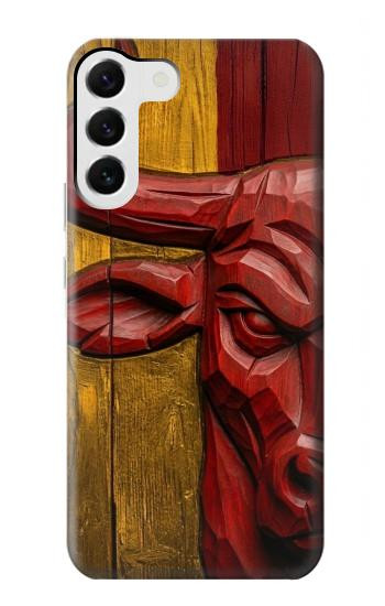 S4098 Span Bull Carved Artwork Case For Samsung Galaxy S23 Plus