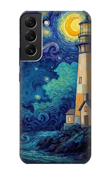 S4092 Moonlit Lighthouse Coastal Painting Case For Samsung Galaxy S22 Plus