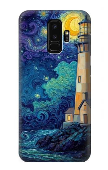 S4092 Moonlit Lighthouse Coastal Painting Case For Samsung Galaxy S9 Plus