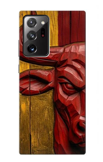 S4098 Span Bull Carved Artwork Case For Samsung Galaxy Note 20 Ultra, Ultra 5G