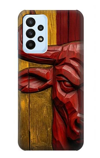 S4098 Span Bull Carved Artwork Case For Samsung Galaxy A23