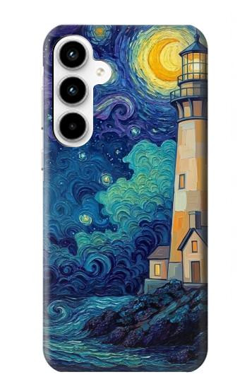 S4092 Moonlit Lighthouse Coastal Painting Case For Samsung Galaxy A35 5G