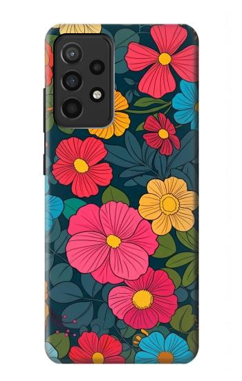 S4105 Vibrant Colorful Floral Pattern Case For Samsung Galaxy A52, Galaxy A52 5G