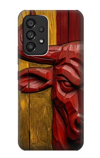 S4098 Span Bull Carved Artwork Case For Samsung Galaxy A53 5G