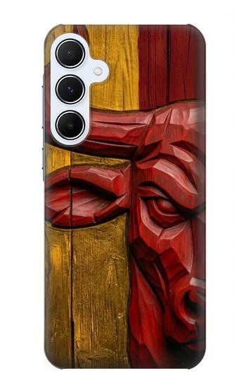 S4098 Span Bull Carved Artwork Case For Samsung Galaxy A55 5G
