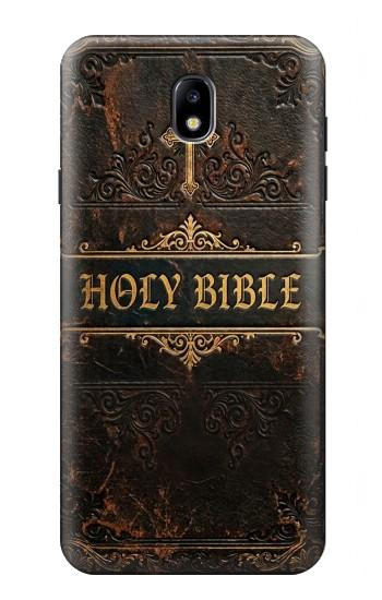 S4109 Vintage Antique Bible Book Cover Art Case For Samsung Galaxy J7 (2018), J7 Aero, J7 Top, J7 Aura, J7 Crown, J7 Refine, J7 Eon, J7 V 2nd Gen, J7 Star