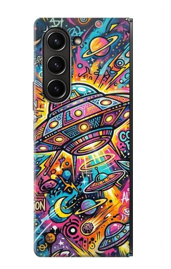 S4085 Cosmic Spaceship Psychedelic Art Case For Samsung Galaxy Z Fold 5