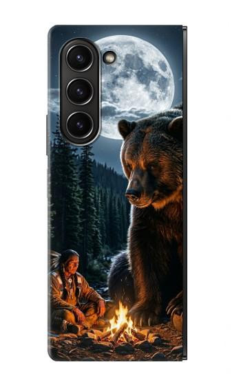 S4095 Majestic Bear Indian Wilderness Art Case For Samsung Galaxy Z Fold 5