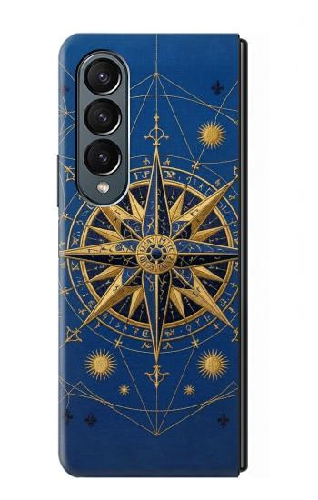 S4086 Nautical Compass Maritime Design Case For Samsung Galaxy Z Fold 4