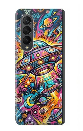 S4085 Cosmic Spaceship Psychedelic Art Case For Samsung Galaxy Z Fold 3 5G