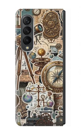S4100 Vintage Scientific Discovery Collage Case For Samsung Galaxy Z Fold 3 5G