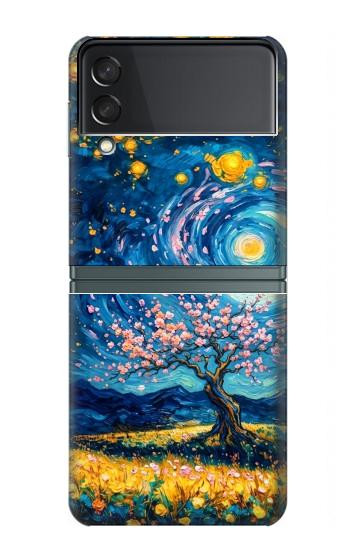 S4081 Dreamy Spiral Galaxy Night Sky Art Case For Samsung Galaxy Z Flip 3 5G