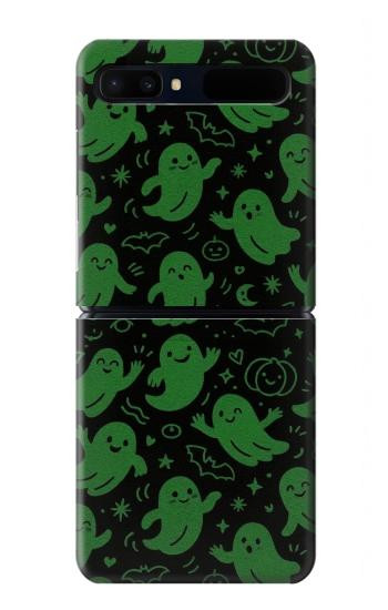 S4087 Cute Green Ghost Cartoon Pattern Case For Samsung Galaxy Z Flip 5G