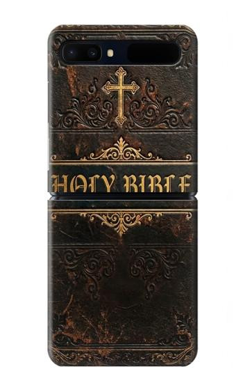 S4109 Vintage Antique Bible Book Cover Art Case For Samsung Galaxy Z Flip 5G