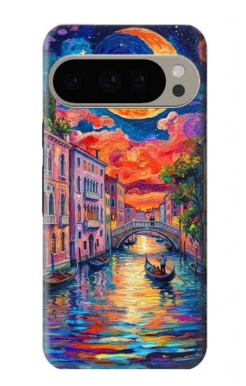 S4083 Colorful Painting Moonlit Venice City Case For Google Pixel 9 Pro